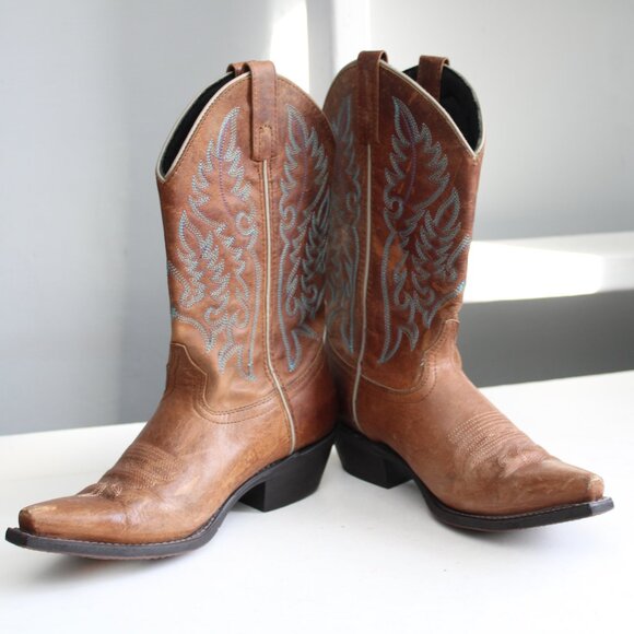 Laredo Women's Brown Tremaine Western Cowboy Boots Size 7 - Picture 5 of 7